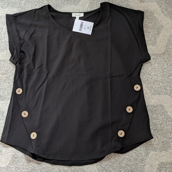 NWT (2) Forever 21 Cap Sleeve Tops - Black & Blush - Picture 5 of 7